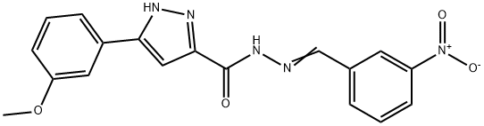 3-(3-methoxyphenyl)-N'-[(E)-(3-nitrophenyl)methylidene]-1H-pyrazole-5-carbohydrazide 구조식 이미지