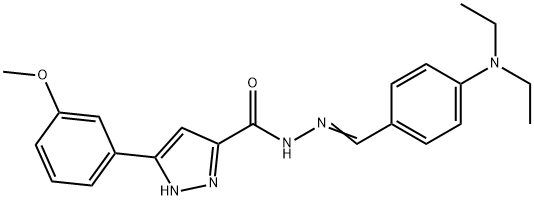 N'-{(E)-[4-(diethylamino)phenyl]methylidene}-3-(3-methoxyphenyl)-1H-pyrazole-5-carbohydrazide 구조식 이미지
