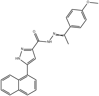 N'-[(1E)-1-(4-methoxyphenyl)ethylidene]-3-(naphthalen-1-yl)-1H-pyrazole-5-carbohydrazide 구조식 이미지