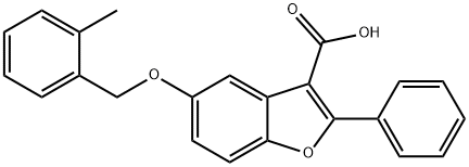 5-[(2-methylbenzyl)oxy]-2-phenyl-1-benzofuran-3-carboxylic acid Structure