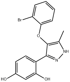 4-[4-(2-bromophenoxy)-5-methyl-1H-pyrazol-3-yl]-1,3-Benzenediol Structure