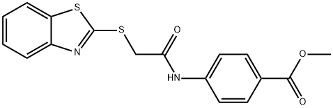 methyl 4-{[(1,3-benzothiazol-2-ylsulfanyl)acetyl]amino}benzoate 구조식 이미지