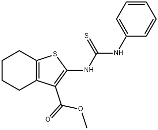 methyl 2-[(anilinocarbonothioyl)amino]-4,5,6,7-tetrahydro-1-benzothiophene-3-carboxylate 구조식 이미지