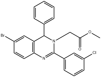 methyl [6-bromo-2-(3-chlorophenyl)-4-phenylquinazolin-3(4H)-yl]acetate Structure