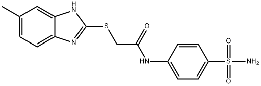 2-[(5-methyl-1H-benzimidazol-2-yl)sulfanyl]-N-(4-sulfamoylphenyl)acetamide 구조식 이미지