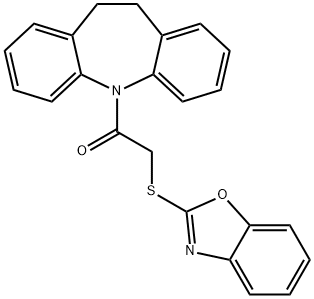 2-(1,3-benzoxazol-2-ylsulfanyl)-1-(10,11-dihydro-5H-dibenzo[b,f]azepin-5-yl)ethanone Structure