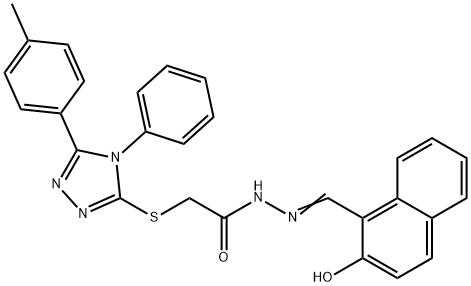 (Z)-N'-((2-hydroxynaphthalen-1-yl)methylene)-2-((4-phenyl-5-(p-tolyl)-4H-1,2,4-triazol-3-yl)thio)acetohydrazide Structure