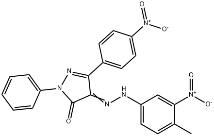 (4Z)-4-[2-(4-methyl-3-nitrophenyl)hydrazinylidene]-5-(4-nitrophenyl)-2-phenyl-2,4-dihydro-3H-pyrazol-3-one Structure