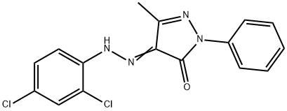 (4Z)-4-[2-(2,4-dichlorophenyl)hydrazinylidene]-5-methyl-2-phenyl-2,4-dihydro-3H-pyrazol-3-one 구조식 이미지