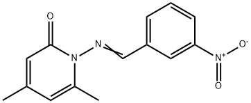 4,6-dimethyl-1-{[(E)-(3-nitrophenyl)methylidene]amino}pyridin-2(1H)-one Structure