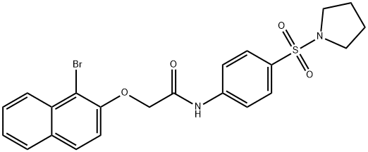 2-[(1-bromonaphthalen-2-yl)oxy]-N-[4-(pyrrolidin-1-ylsulfonyl)phenyl]acetamide 구조식 이미지