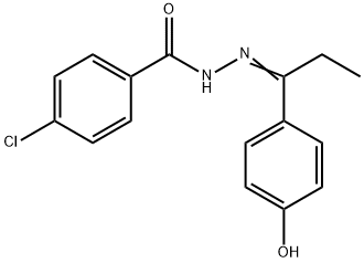 (E)-4-chloro-N'-(1-(4-hydroxyphenyl)propylidene)benzohydrazide Structure