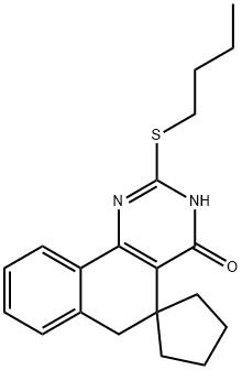 2-(butylsulfanyl)-3H-spiro[benzo[h]quinazoline-5,1'-cyclopentan]-4(6H)-one Structure