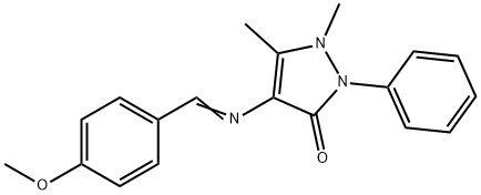 2,3-DIMETHYL-4-(4-METHOXYBENZYLIDENEAMINO)-1-PHENYL-3-PYRAZOLIN-5-ONE Structure