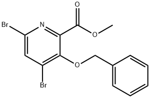 2-Pyridinecarboxylic acid,4,6-dibromo-3-(phenylmethoxy)-,methyl ester 구조식 이미지