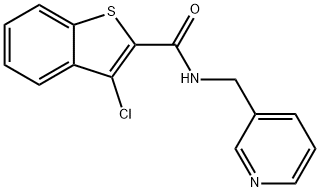 3-chloro-N-(pyridin-3-ylmethyl)-1-benzothiophene-2-carboxamide 구조식 이미지