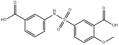 5-(N-(3-carboxyphenyl)sulfamoyl)-2-methoxybenzoic acid 구조식 이미지