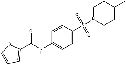 N-{4-[(4-methylpiperidin-1-yl)sulfonyl]phenyl}furan-2-carboxamide 구조식 이미지