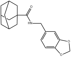 N-(1,3-benzodioxol-5-ylmethyl)tricyclo[3.3.1.1~3,7~]decane-1-carboxamide Structure