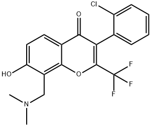 3-(2-chlorophenyl)-8-[(dimethylamino)methyl]-7-hydroxy-2-(trifluoromethyl)-4H-chromen-4-one Structure