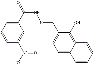 (E)-N'-((1-hydroxynaphthalen-2-yl)methylene)-3-nitrobenzohydrazide 구조식 이미지