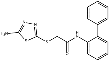 2-[(5-amino-1,3,4-thiadiazol-2-yl)sulfanyl]-N-(biphenyl-2-yl)acetamide Structure