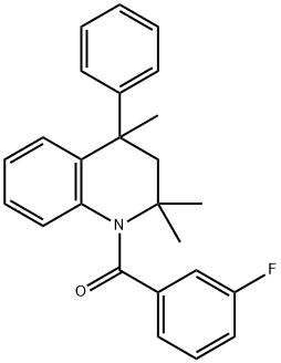 (3-fluorophenyl)(2,2,4-trimethyl-4-phenyl-3,4-dihydroquinolin-1(2H)-yl)methanone Structure