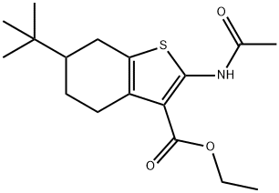 ethyl 2-(acetylamino)-6-tert-butyl-4,5,6,7-tetrahydro-1-benzothiophene-3-carboxylate 구조식 이미지