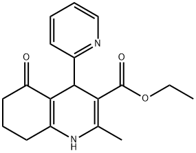 ethyl 2-methyl-5-oxo-4-(pyridin-2-yl)-1,4,5,6,7,8-hexahydroquinoline-3-carboxylate 구조식 이미지