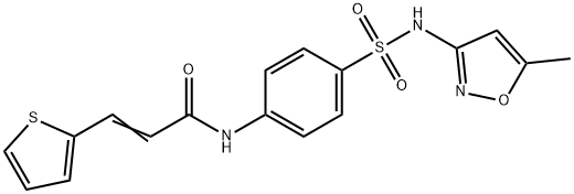 (2E)-N-{4-[(5-methyl-1,2-oxazol-3-yl)sulfamoyl]phenyl}-3-(thiophen-2-yl)prop-2-enamide 구조식 이미지