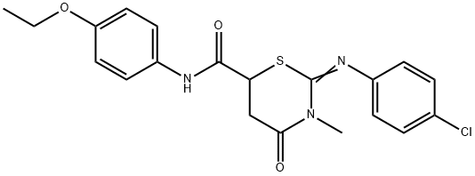 (2Z)-2-[(4-chlorophenyl)imino]-N-(4-ethoxyphenyl)-3-methyl-4-oxo-1,3-thiazinane-6-carboxamide 구조식 이미지