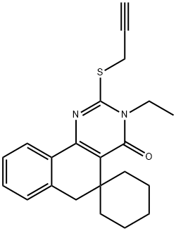 3-ethyl-2-(prop-2-yn-1-ylsulfanyl)-3H-spiro[benzo[h]quinazoline-5,1'-cyclohexan]-4(6H)-one Structure