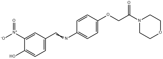 2-(4-{[(E)-(4-hydroxy-3-nitrophenyl)methylidene]amino}phenoxy)-1-(morpholin-4-yl)ethanone 구조식 이미지