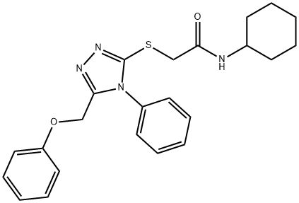 N-cyclohexyl-2-{[5-(phenoxymethyl)-4-phenyl-4H-1,2,4-triazol-3-yl]sulfanyl}acetamide Structure