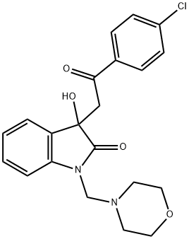 3-[2-(4-chlorophenyl)-2-oxoethyl]-3-hydroxy-1-(morpholin-4-ylmethyl)-1,3-dihydro-2H-indol-2-one 구조식 이미지