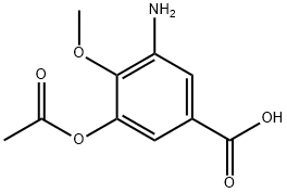 3-아세톡시-5-아미노-4-메톡시벤조산 구조식 이미지