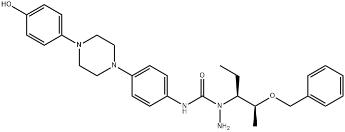 1-((2S,3R)-2-(benzyloxy)pentan-3-yl)-N-(4-(4-(4-hydroxyphenyl)piperazin-1-yl)phenyl)hydrazine-1-carboxamide Structure