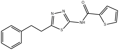 N-[5-(2-phenylethyl)-1,3,4-thiadiazol-2-yl]thiophene-2-carboxamide 구조식 이미지