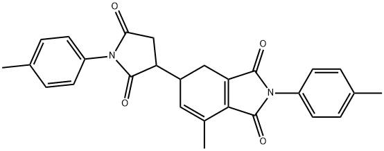 7-methyl-2-(4-methylphenyl)-5-[1-(4-methylphenyl)-2,5-dioxopyrrolidin-3-yl]-4,5-dihydro-1H-isoindole-1,3(2H)-dione Structure