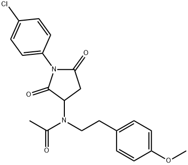 N-[1-(4-chlorophenyl)-2,5-dioxopyrrolidin-3-yl]-N-[2-(4-methoxyphenyl)ethyl]acetamide Structure