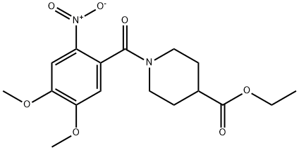 ethyl 1-[(4,5-dimethoxy-2-nitrophenyl)carbonyl]piperidine-4-carboxylate 구조식 이미지