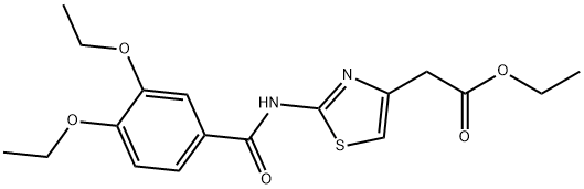 ethyl 2-(2-(3,4-diethoxybenzamido)thiazol-4-yl)acetate 구조식 이미지