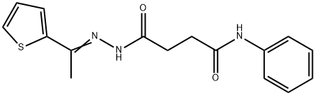 4-oxo-N-phenyl-4-{(2E)-2-[1-(thiophen-2-yl)ethylidene]hydrazinyl}butanamide 구조식 이미지