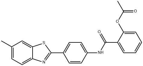 2-({[4-(6-methyl-1,3-benzothiazol-2-yl)phenyl]amino}carbonyl)phenyl acetate Structure