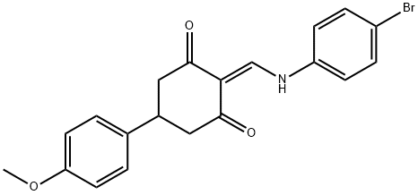 2-{[(4-bromophenyl)amino]methylidene}-5-(4-methoxyphenyl)cyclohexane-1,3-dione 구조식 이미지