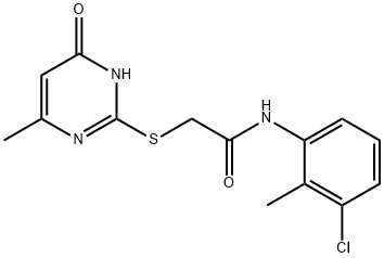 N-(3-chloro-2-methylphenyl)-2-[(4-methyl-6-oxo-1,6-dihydropyrimidin-2-yl)sulfanyl]acetamide 구조식 이미지