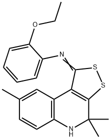 2-ethoxy-N-[(1E)-4,4,8-trimethyl-4,5-dihydro-1H-[1,2]dithiolo[3,4-c]quinolin-1-ylidene]aniline Structure