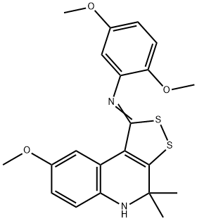 2,5-dimethoxy-N-[(1Z)-8-methoxy-4,4-dimethyl-4,5-dihydro-1H-[1,2]dithiolo[3,4-c]quinolin-1-ylidene]aniline Structure