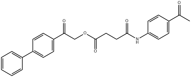 2-([1,1'-biphenyl]-4-yl)-2-oxoethyl 4-((4-acetylphenyl)amino)-4-oxobutanoate 구조식 이미지