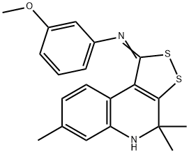 3-methoxy-N-[(1E)-4,4,7-trimethyl-4,5-dihydro-1H-[1,2]dithiolo[3,4-c]quinolin-1-ylidene]aniline Structure